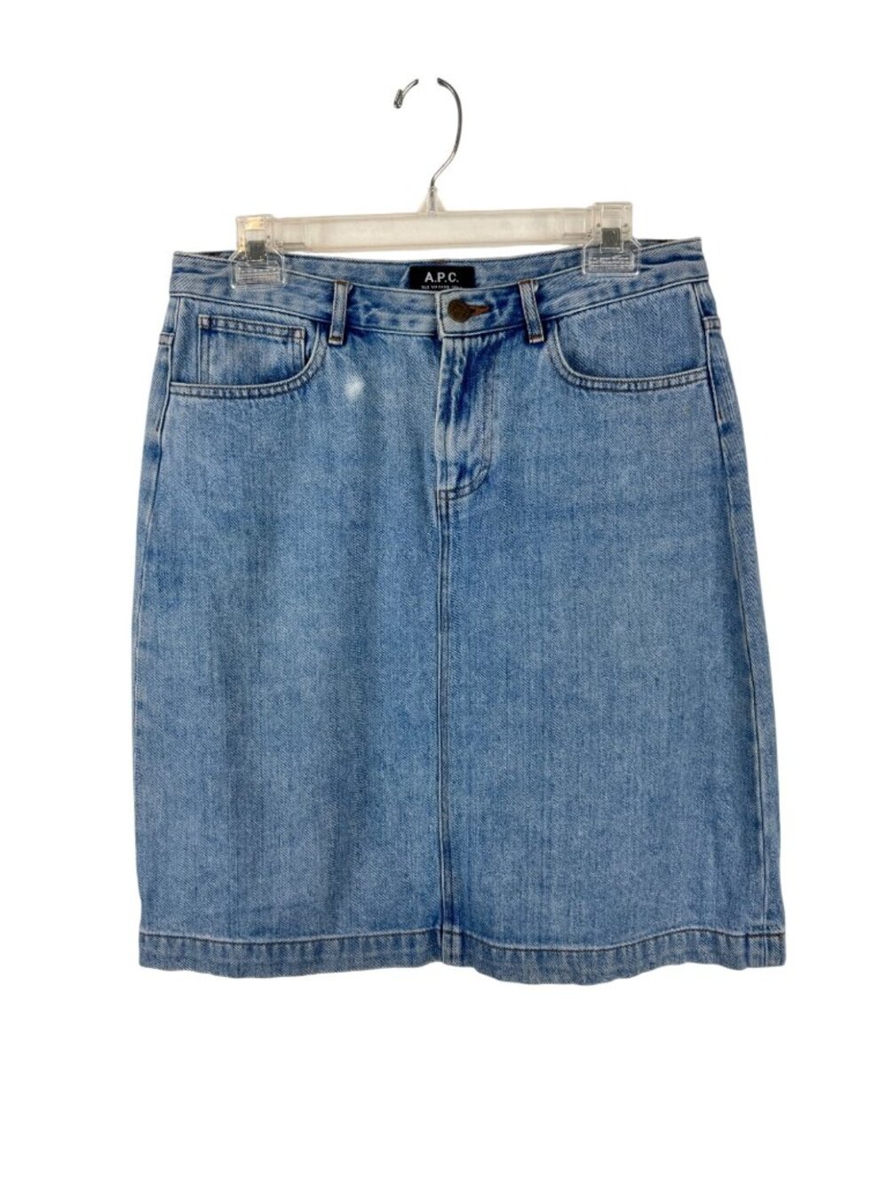 A.P.C. Womens Light Wash Denim Skirt Size 38 Medium 100% Cotton 90s Y2K